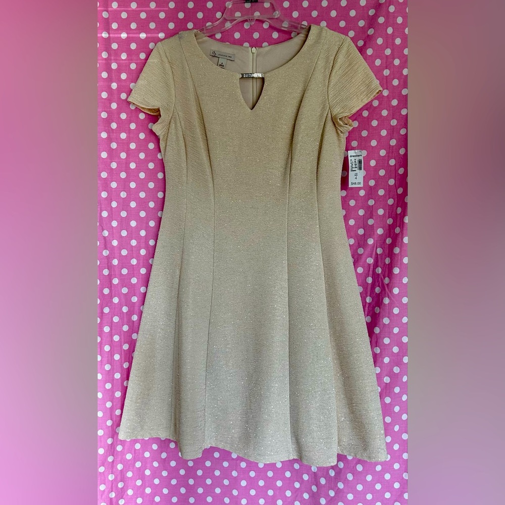 NWT, Dress Barn, size 4, nude/cream color with sparkles